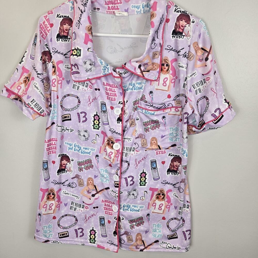 SWIFTIE Taylor Swift Eras Tour Buttery Soft Pajama TOP PINK Women’s Size MED - Picture 2 of 4